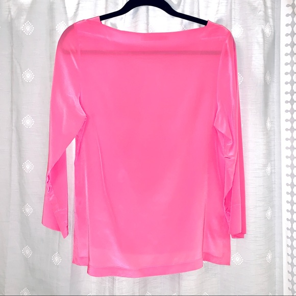 Trina Turk Tops - Trina Turk Neon Pink Blouse!!! 💕👚💗 Size M